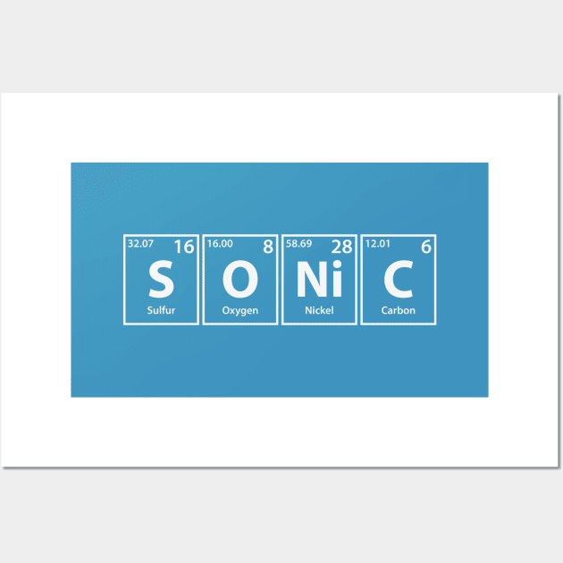 Sonic (S-O-Ni-C) Periodic Elements Spelling Wall Art by cerebrands